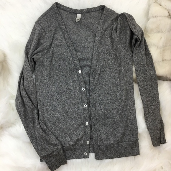 American Apparel Sweaters - American Apparel Grey Cotton Blend Cardigan